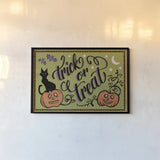 Halloween Expressions I by Janelle Penner. shown as a paper print in a black flame. Available as a archival giclee rolled canvas, fine art paper, or poster print. SKU 81653i.