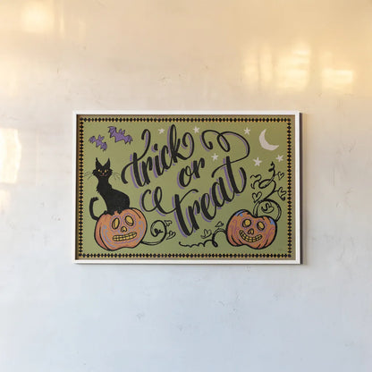 Halloween Expressions I by Janelle Penner. shown as a paper print in a white frame. Available as a archival giclee rolled canvas, fine art paper, or poster print. SKU 81653i.