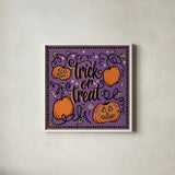 Halloween Expressions II by Janelle Penner. Shown in a crisp white glass frame for a clean and minimalist style. Available as an archival giclee rolled canvas, fine art paper, or poster print. SKU 81654a.