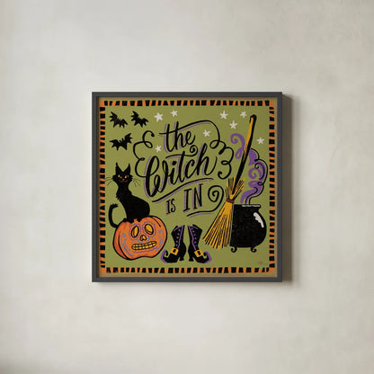 Halloween Expressions IV by Janelle Penner. Shown in a sleek black glass frame for a contemporary gallery look. Available as an archival giclee rolled canvas, fine art paper, or poster print. SKU 81656a.