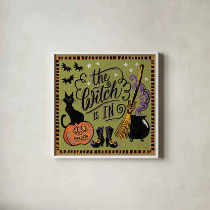 Halloween Expressions IV by Janelle Penner. Shown in a crisp white glass frame for a clean and minimalist style. Available as an archival giclee rolled canvas, fine art paper, or poster print. SKU 81656a.