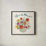 Happy Thoughts II by Janelle Penner. Shown in a sleek black glass frame for a contemporary gallery look. Available as an archival giclee rolled canvas, fine art paper, or poster print. SKU 54097a.
