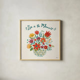 Happy Thoughts II by Janelle Penner. Shown in a natural wood glass frame for a timeless modern aesthetic. Available as an archival giclee rolled canvas, fine art paper, or poster print. SKU 54097a.