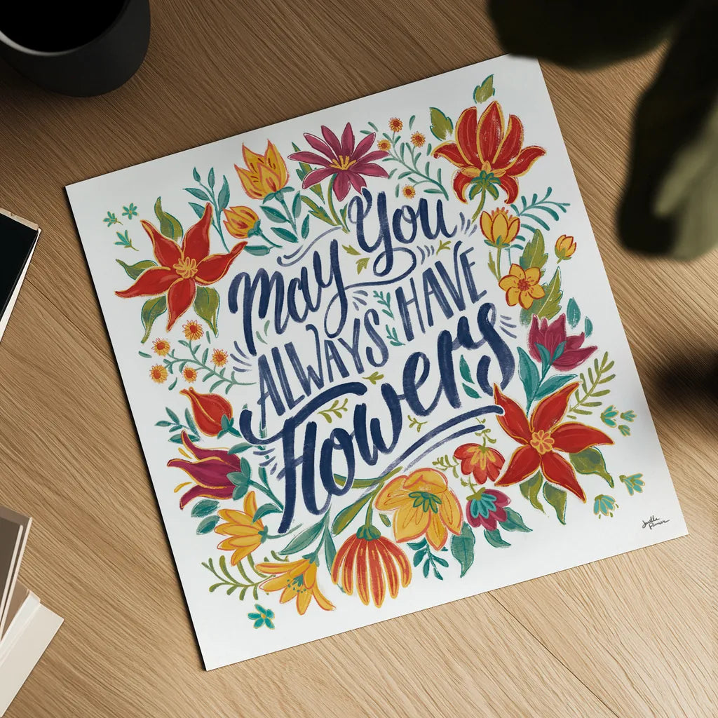 Happy Thoughts IV White by Janelle Penner. Shown as a detailed flat fine art print, highlighting archival giclee quality. Available as an archival giclee rolled canvas, fine art paper, or poster print. SKU 56417a.