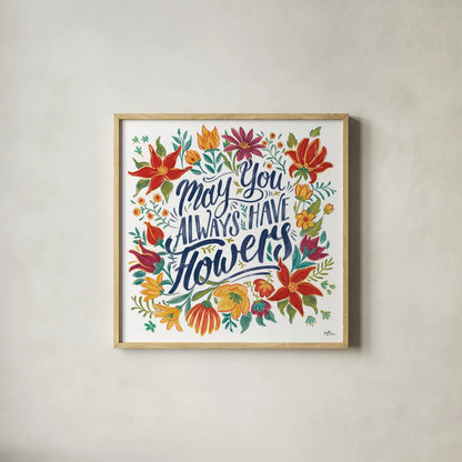 Happy Thoughts IV White by Janelle Penner. Shown in a natural wood glass frame for a timeless modern aesthetic. Available as an archival giclee rolled canvas, fine art paper, or poster print. SKU 56417a.