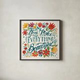 Happy Thoughts V by Janelle Penner. Shown in a sleek black glass frame for a contemporary gallery look. Available as an archival giclee rolled canvas, fine art paper, or poster print. SKU 54100a.