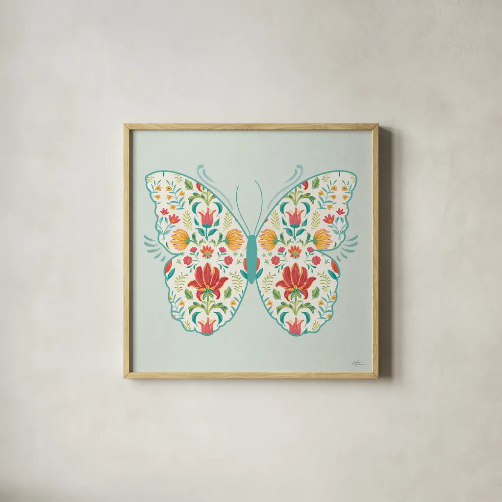 Happy Thoughts VI by Janelle Penner. Shown in a natural wood glass frame for a timeless modern aesthetic. Available as an archival giclee rolled canvas, fine art paper, or poster print. SKU 71485a.