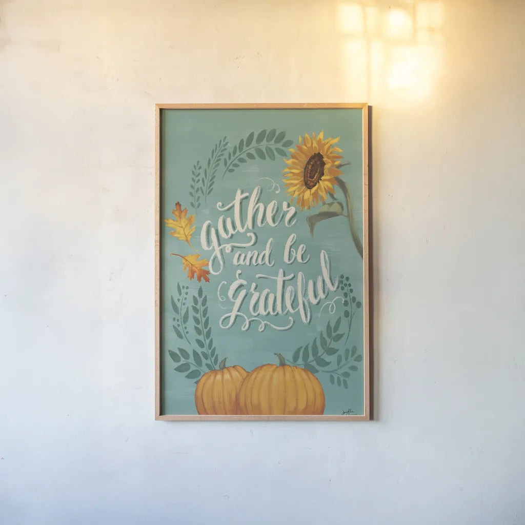 Harvest Delight I No Wood v2 by Janelle Penner. shown as a paper print in a natural frame. Available as a archival giclee rolled canvas, fine art paper, or poster print. SKU 47314h.