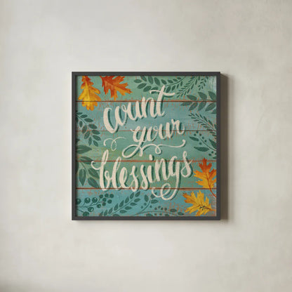 Harvest Delight VII by Janelle Penner. Shown in a sleek black glass frame for a contemporary gallery look. Available as an archival giclee rolled canvas, fine art paper, or poster print. SKU 27943a.