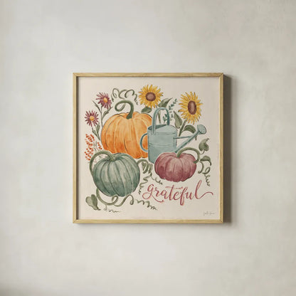 Harvest Jewels II by Janelle Penner. Shown in a natural wood glass frame for a timeless modern aesthetic. Available as an archival giclee rolled canvas, fine art paper, or poster print. SKU 74012a.