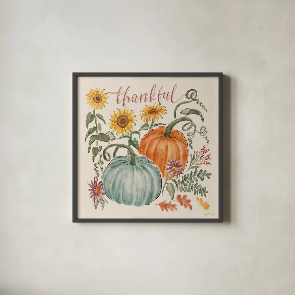 Harvest Jewels III by Janelle Penner. Shown in a sleek black glass frame for a contemporary gallery look. Available as an archival giclee rolled canvas, fine art paper, or poster print. SKU 74013a.