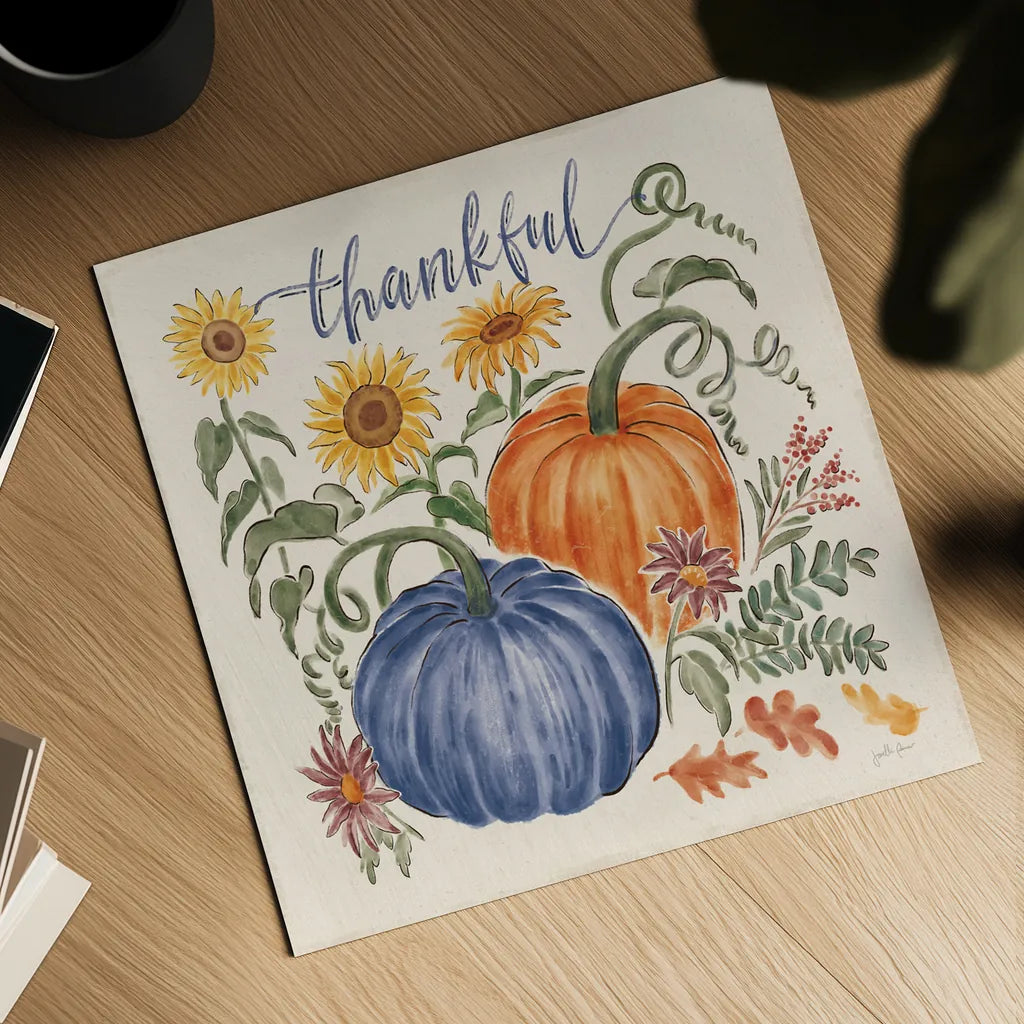 Harvest Jewels III Navy by Janelle Penner. Shown as a detailed flat fine art print, highlighting archival giclee quality. Available as an archival giclee rolled canvas, fine art paper, or poster print. SKU 74796a.