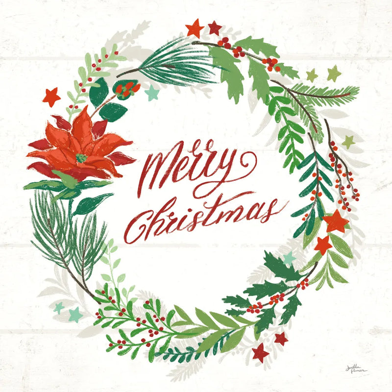 Holiday Joy I Merry Christmas by Janelle Penner. SKU 47612a. Archival Giclee Fine art print for wall decor.