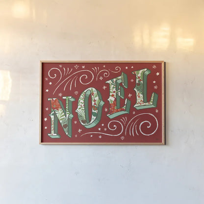 Holiday Joy II by Janelle Penner. shown as a paper print in a natural frame. Available as a archival giclee rolled canvas, fine art paper, or poster print. SKU 43688i.