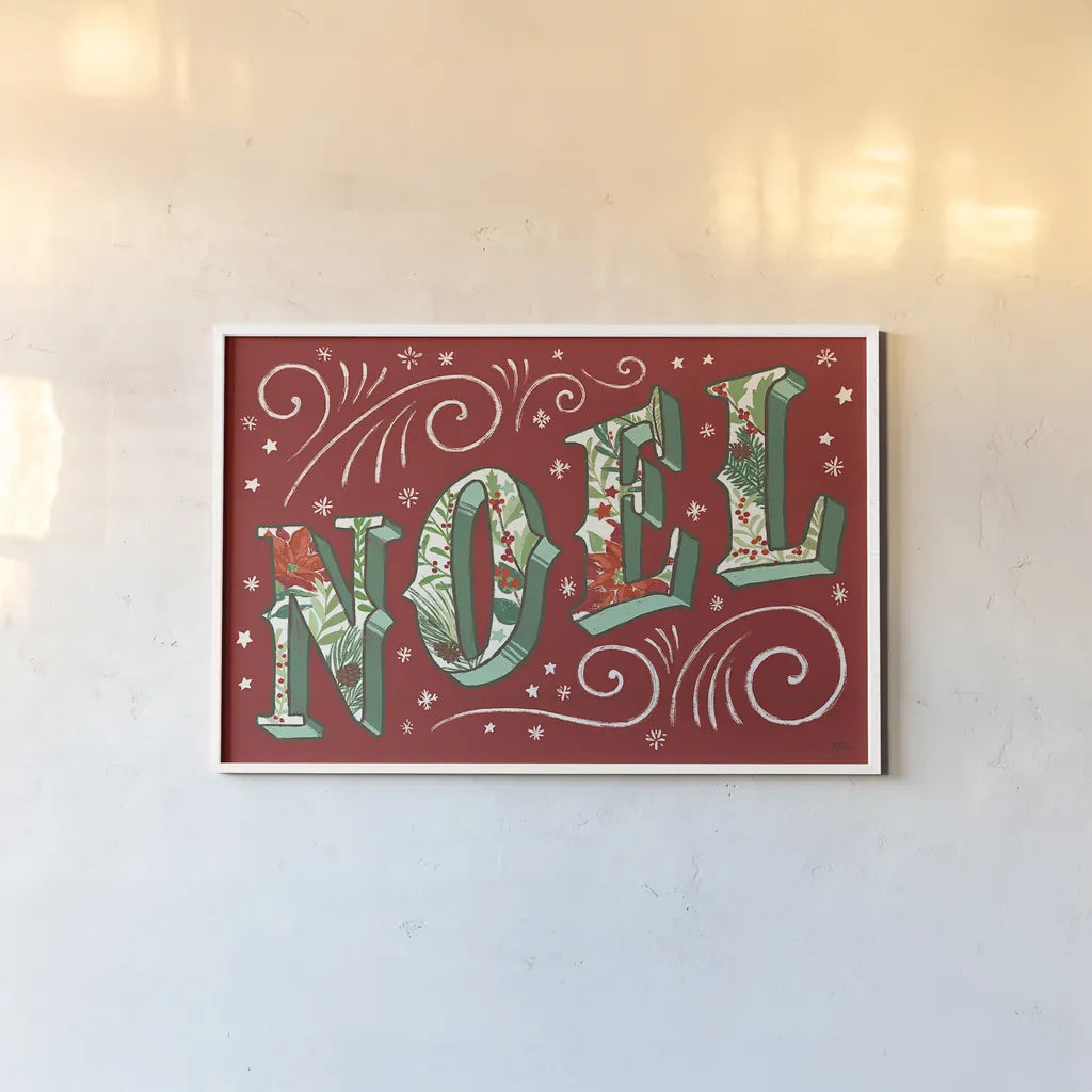 Holiday Joy II by Janelle Penner. shown as a paper print in a white frame. Available as a archival giclee rolled canvas, fine art paper, or poster print. SKU 43688i.