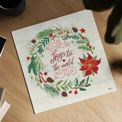 Holiday Joy III by Janelle Penner. Shown as a detailed flat fine art print, highlighting archival giclee quality. Available as an archival giclee rolled canvas, fine art paper, or poster print. SKU 43689a.
