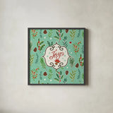 Holiday Joy IX by Janelle Penner. Shown in a sleek black glass frame for a contemporary gallery look. Available as an archival giclee rolled canvas, fine art paper, or poster print. SKU 43695a.