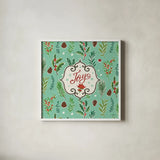 Holiday Joy IX by Janelle Penner. Shown in a crisp white glass frame for a clean and minimalist style. Available as an archival giclee rolled canvas, fine art paper, or poster print. SKU 43695a.