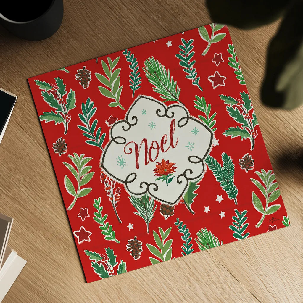 Holiday Joy VIII by Janelle Penner. Shown as a detailed flat fine art print, highlighting archival giclee quality. Available as an archival giclee rolled canvas, fine art paper, or poster print. SKU 43694a.