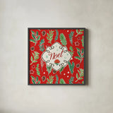 Holiday Joy VIII by Janelle Penner. Shown in a sleek black glass frame for a contemporary gallery look. Available as an archival giclee rolled canvas, fine art paper, or poster print. SKU 43694a.