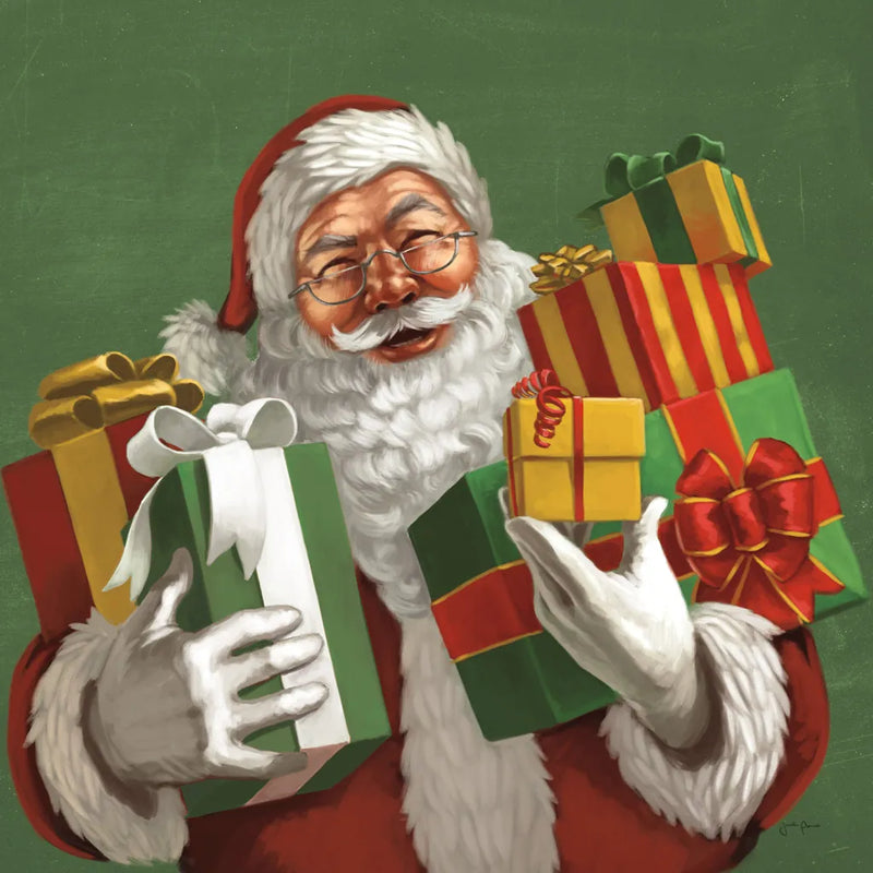 Holiday Santa IV by Janelle Penner. SKU 57228a. Archival Giclee Fine art print for wall decor.