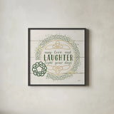 Irish Blessings III by Janelle Penner. Shown in a sleek black glass frame for a contemporary gallery look. Available as an archival giclee rolled canvas, fine art paper, or poster print. SKU 31371a.