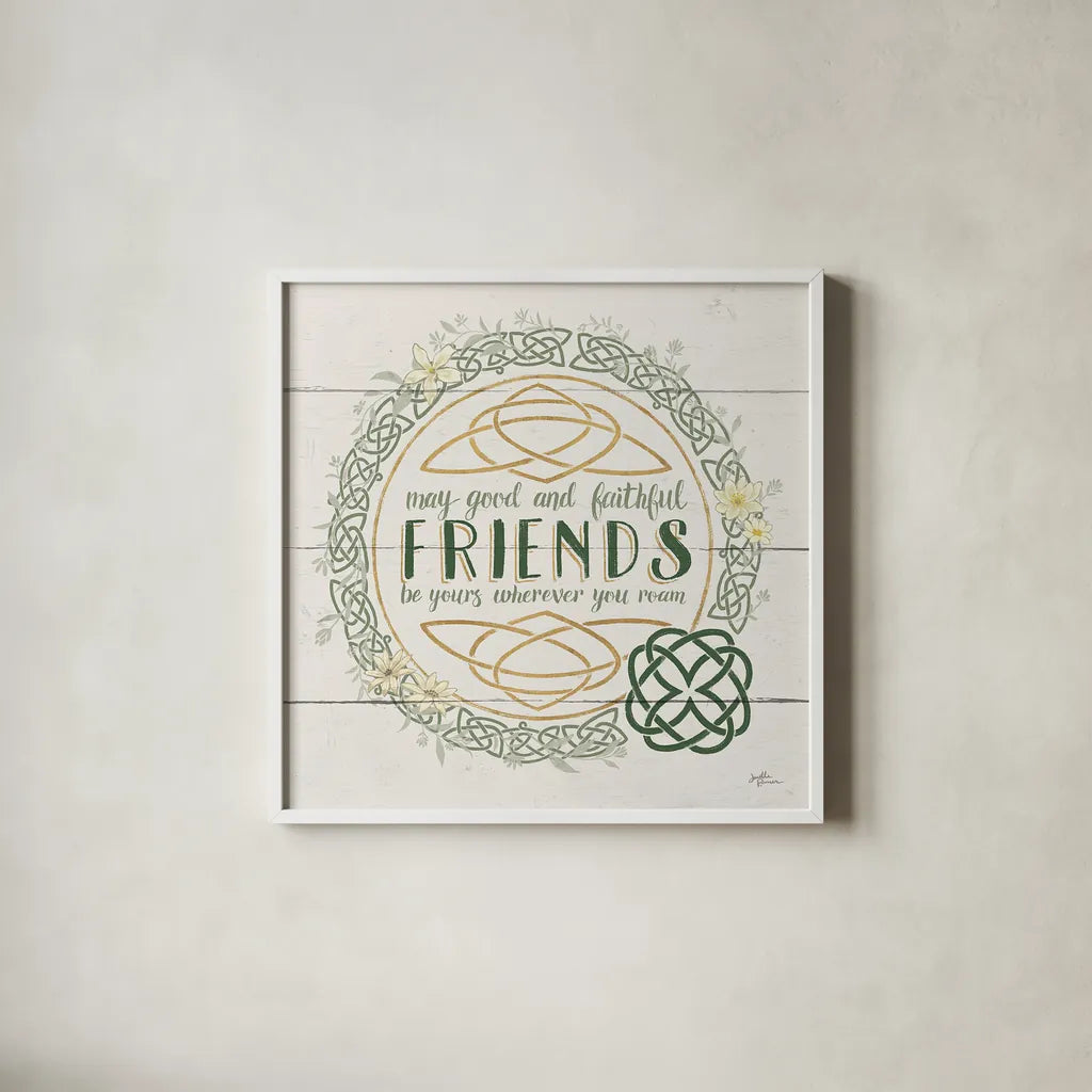 Irish Blessings IV by Janelle Penner. Shown in a crisp white glass frame for a clean and minimalist style. Available as an archival giclee rolled canvas, fine art paper, or poster print. SKU 31372a.
