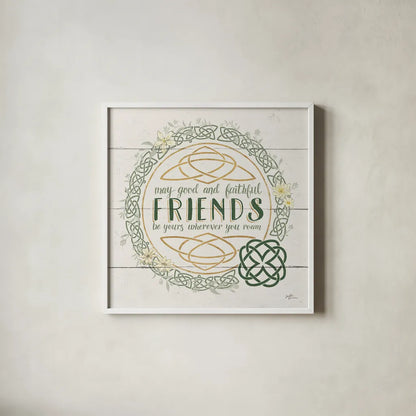 Irish Blessings IV by Janelle Penner. Shown in a crisp white glass frame for a clean and minimalist style. Available as an archival giclee rolled canvas, fine art paper, or poster print. SKU 31372a.