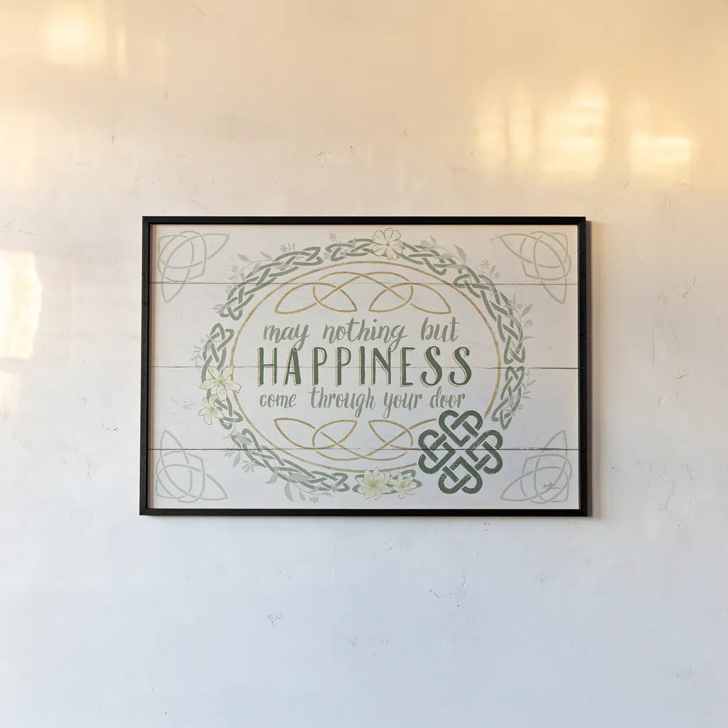 Irish Blessings V by Janelle Penner. shown as a paper print in a black flame. Available as a archival giclee rolled canvas, fine art paper, or poster print. SKU 31373i.