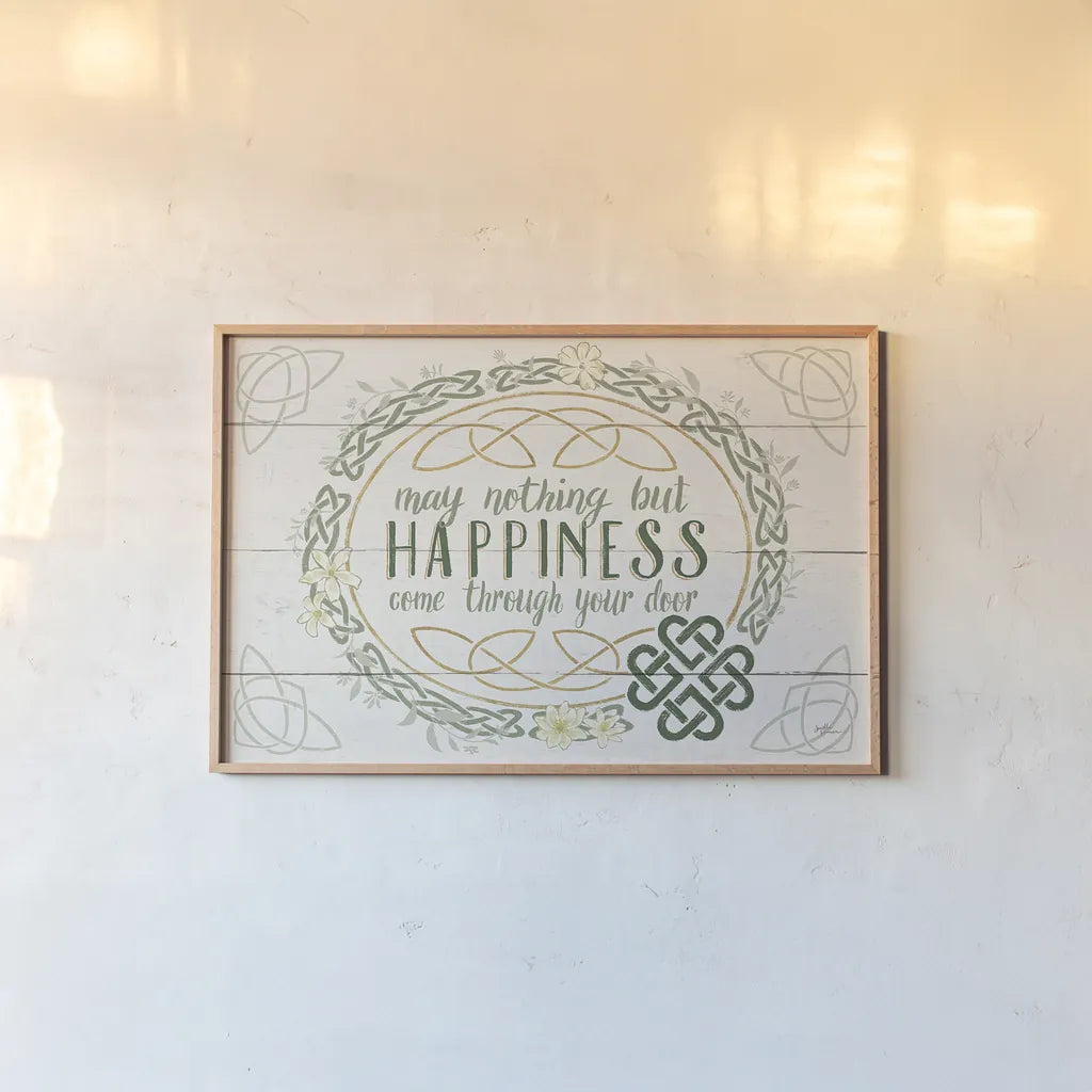 Irish Blessings V by Janelle Penner. shown as a paper print in a natural frame. Available as a archival giclee rolled canvas, fine art paper, or poster print. SKU 31373i.