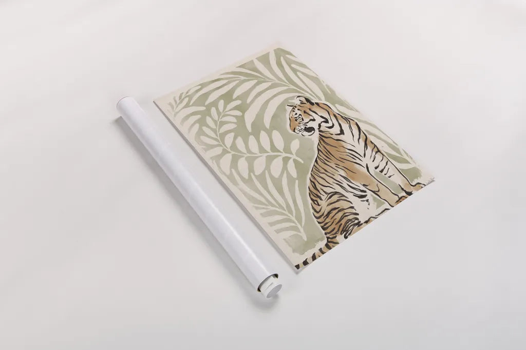 Jungle Cats II v2 by Janelle Penner. shown as a rolled paper print. Available as archival giclee rolled canvas, fine art paper, or poster print. SKU 80614h.