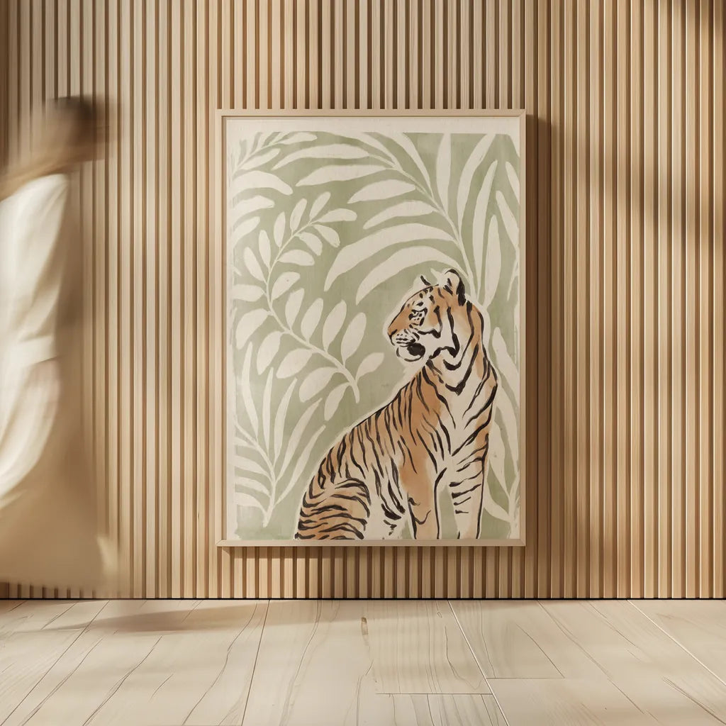Jungle Cats II v2 by Janelle Penner. shown as over sized large wall art. Available as an archival giclee rolled canvas, fine art paper, or poster print. SKU 80614h.