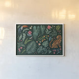 Jungle Love I by Janelle Penner. shown as a paper print in a white frame. Available as a archival giclee rolled canvas, fine art paper, or poster print. SKU 56088i.