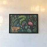 Jungle Love II by Janelle Penner. shown as a paper print in a black flame. Available as a archival giclee rolled canvas, fine art paper, or poster print. SKU 56089i.