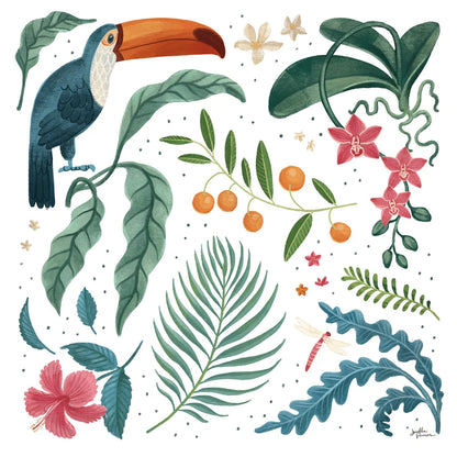 Jungle Love III White by Janelle Penner. SKU 56357a. Archival Giclee Fine art print for wall decor.