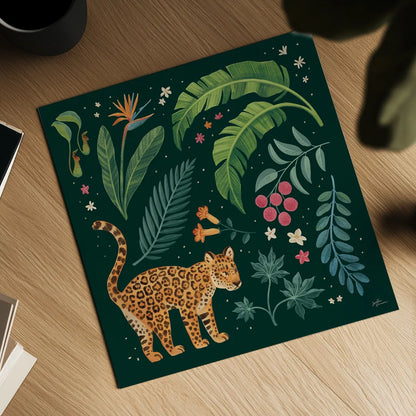 Jungle Love IV by Janelle Penner. Shown as a detailed flat fine art print, highlighting archival giclee quality. Available as an archival giclee rolled canvas, fine art paper, or poster print. SKU 56091a.