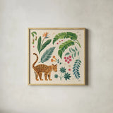 Jungle Love IV Cream by Janelle Penner. Shown in a natural wood glass frame for a timeless modern aesthetic. Available as an archival giclee rolled canvas, fine art paper, or poster print. SKU 56871a.