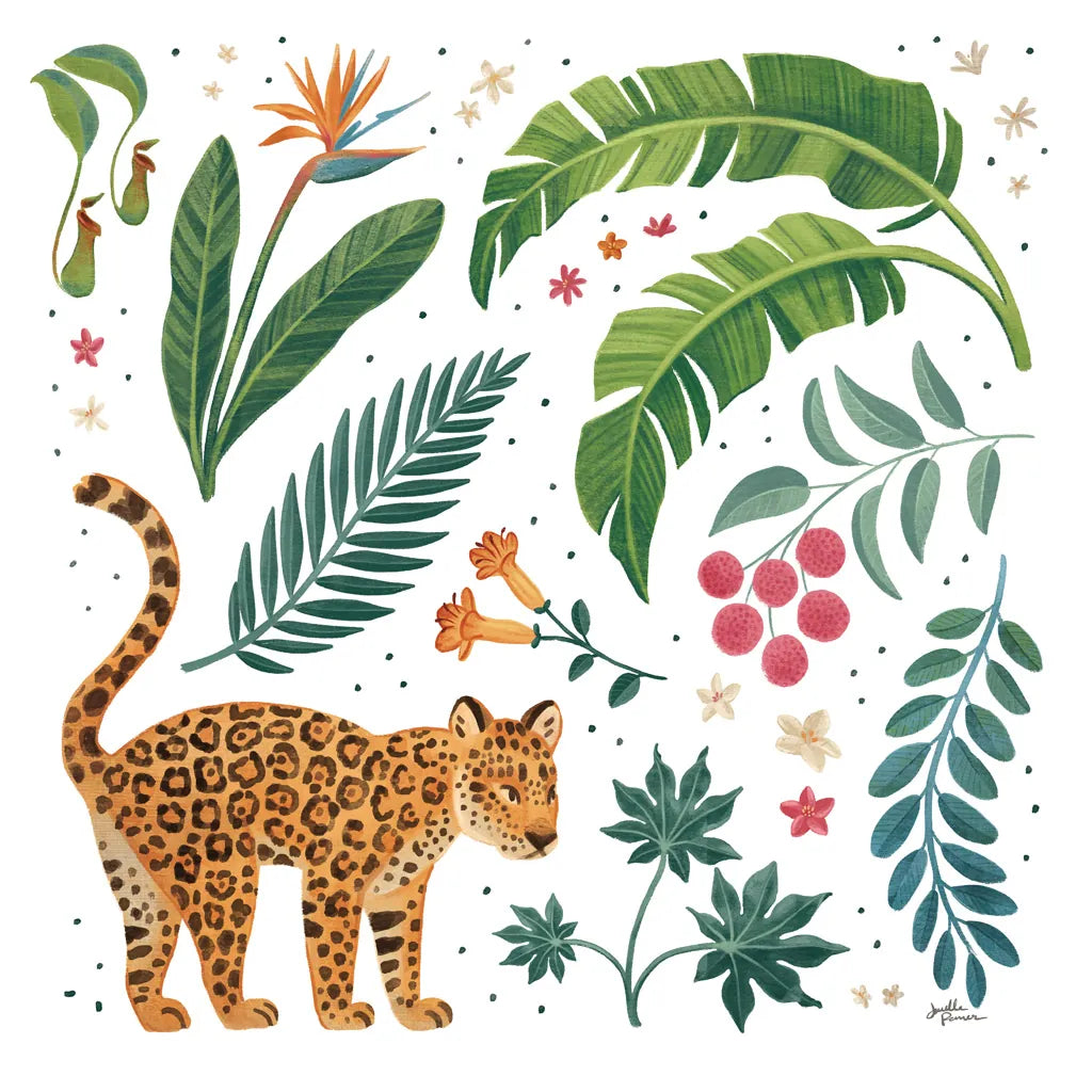 Jungle Love IV White by Janelle Penner. SKU 56358a. Archival Giclee Fine art print for wall decor.