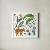 Jungle Love IV White by Janelle Penner. Shown in a crisp white glass frame for a clean and minimalist style. Available as an archival giclee rolled canvas, fine art paper, or poster print. SKU 56358a.