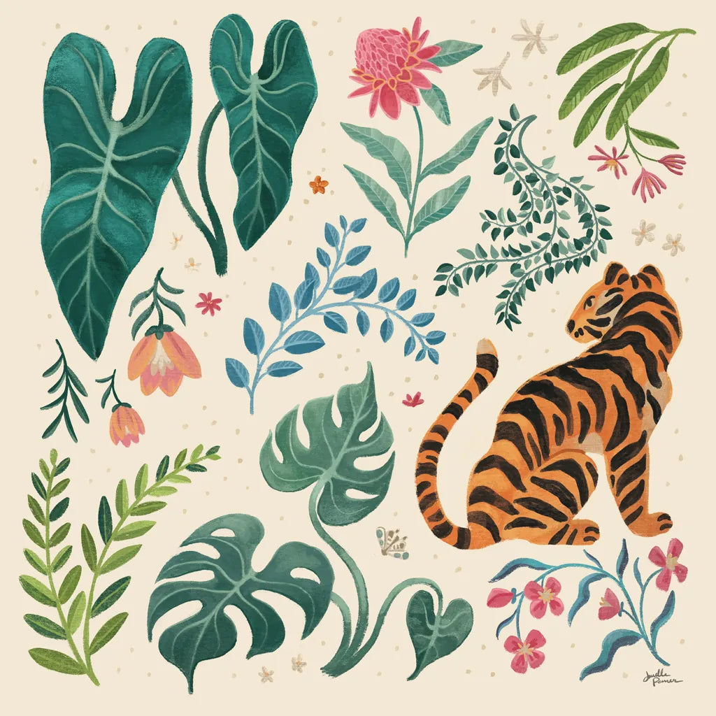 Jungle Love V Cream by Janelle Penner. SKU 56872a. Archival Giclee Fine art print for wall decor.