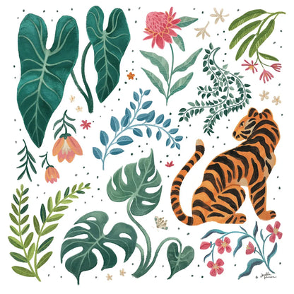Jungle Love V White by Janelle Penner. SKU 56359a. Archival Giclee Fine art print for wall decor.