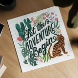 Jungle Love VII White by Janelle Penner. Shown as a detailed flat fine art print, highlighting archival giclee quality. Available as an archival giclee rolled canvas, fine art paper, or poster print. SKU 56361a.
