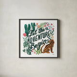Jungle Love VII White by Janelle Penner. Shown in a sleek black glass frame for a contemporary gallery look. Available as an archival giclee rolled canvas, fine art paper, or poster print. SKU 56361a.
