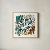 Jungle Love VII White by Janelle Penner. Shown in a natural wood glass frame for a timeless modern aesthetic. Available as an archival giclee rolled canvas, fine art paper, or poster print. SKU 56361a.