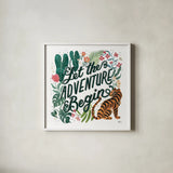 Jungle Love VII White by Janelle Penner. Shown in a crisp white glass frame for a clean and minimalist style. Available as an archival giclee rolled canvas, fine art paper, or poster print. SKU 56361a.