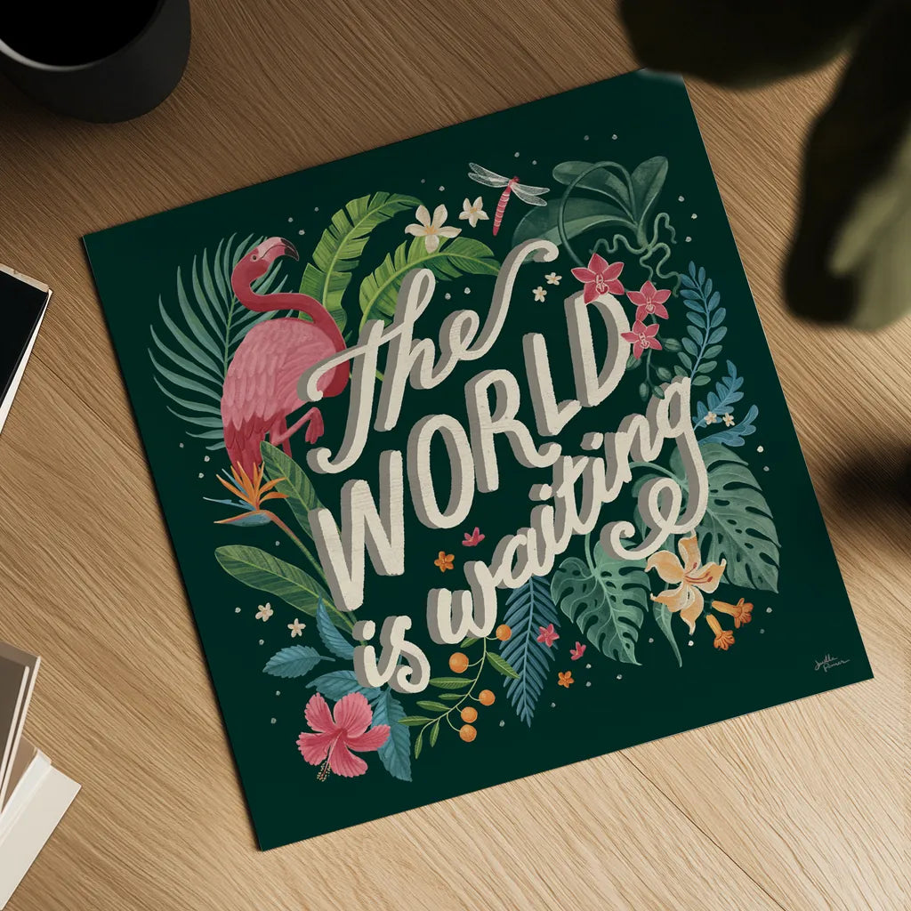 Jungle Love VIII by Janelle Penner. Shown as a detailed flat fine art print, highlighting archival giclee quality. Available as an archival giclee rolled canvas, fine art paper, or poster print. SKU 56095a.