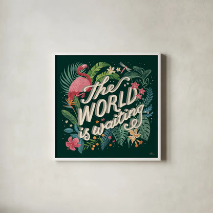 Jungle Love VIII by Janelle Penner. Shown in a crisp white glass frame for a clean and minimalist style. Available as an archival giclee rolled canvas, fine art paper, or poster print. SKU 56095a.