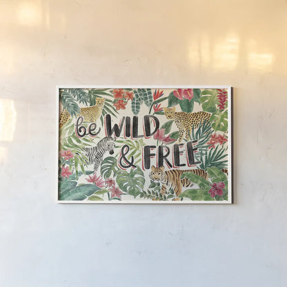 Jungle Vibes I by Janelle Penner. shown as a paper print in a white frame. Available as a archival giclee rolled canvas, fine art paper, or poster print. SKU 45860i.