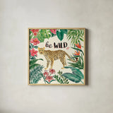 Jungle Vibes III by Janelle Penner. Shown in a natural wood glass frame for a timeless modern aesthetic. Available as an archival giclee rolled canvas, fine art paper, or poster print. SKU 45862a.