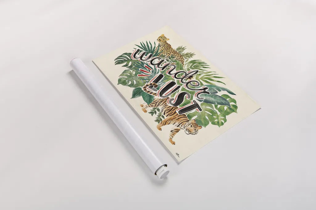 Jungle Vibes VII by Janelle Penner. shown as a rolled paper print. Available as archival giclee rolled canvas, fine art paper, or poster print. SKU 45866i.